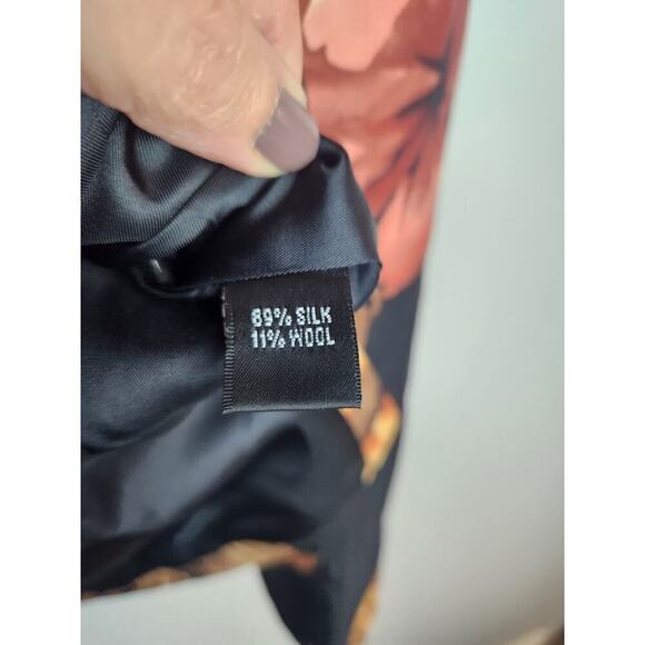 Linda Allard Ellen Tracy Dark Floral Jacket sz 12 silk/wool art to wear career - Picture 8 of 11